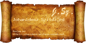 Johanidesz Szilárd névjegykártya