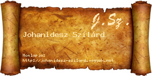 Johanidesz Szilárd névjegykártya